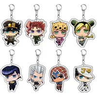 5/8pcs/set Anime JOJO Bizarre Adventure Keychain Key Chain for Accessories Cute Bag Pendant Key Ring Acrylic Cartoon wholesale