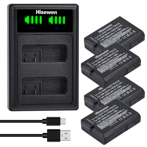 1500mAh EN-EL14 EN-EL14a ENEL14 แบตเตอรี่ + LED USB Dual Charger สําหรับ Nikon EL14 D3100 D3200 D3300 D5100 D5200 D5300 P7000