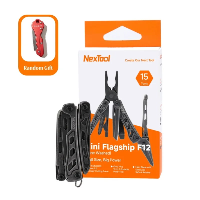 Nextool Mini Flagship F12 15 in 1 Multitool Opvouwbare zaktang met draadknipper Schaar Schroevendraaier Draagbare Outdoor EDC-tool
