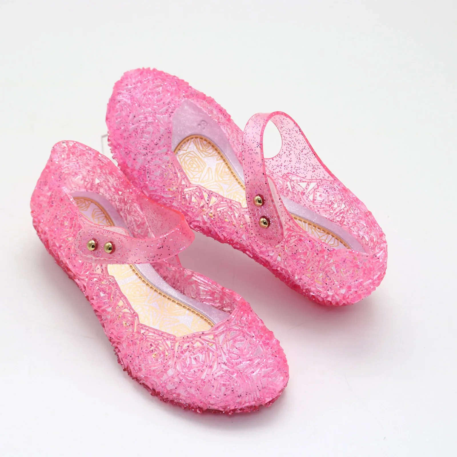 Summer Sandals Fashion Children's Girls Cosplay Dress Up Party Sandals Crystal Princess Hollow Out Candy Color Shoes - view 4