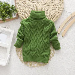 High Necked Knitted Clothing Baby Boys Girls Outfits Children's Solid Sweater Autumn Winter White Black Warm Comfortable Sweater