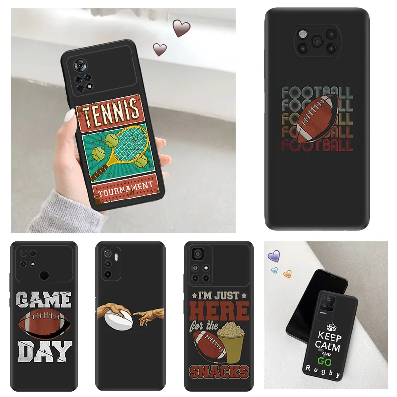 Anti-Drop Soft Phone Case For Xiaomi Poco x5 5G x4 x3 pro f1 f3 gt f4 f5 m5 m4 m3 c40 c50 c51 Fashion Girl Tennis Rugby Cover