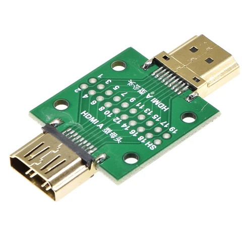 1pcs HDMI Male and Female Test Board MINI Connector with Board PCB 2.54mm pitch 19/20pin DP HD A Female To Male Adapter Board