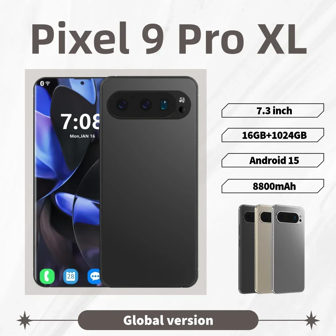 

2025 New Hot Pixel 9 Pro XL Original Intelligent 5g Dual Card Dual Standby Android 14 System 8000mah Battery Global Version