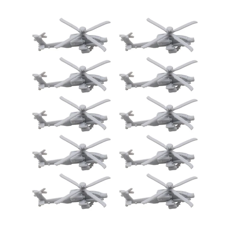 

10PCS 1/350 Scale Model AH-64 Uncolored Apache Battle Airplane Fighting Helicopter Accessories Length 50mm DIY Aircraft Toys