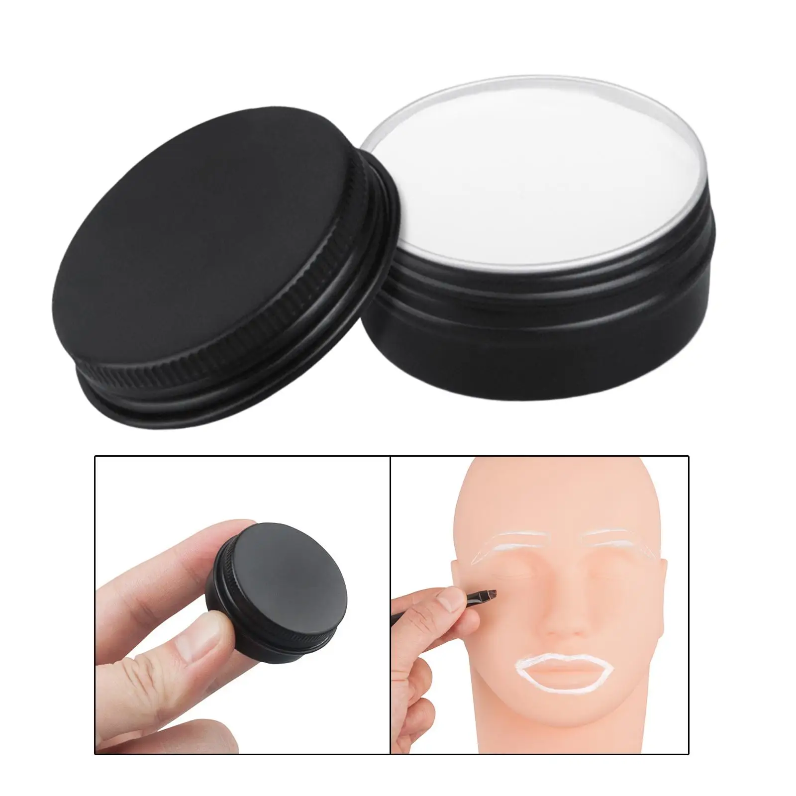 Pâte de cartographie des sourcils pour un positionnement précis des formes des sourcils, poudre blanche, outils de beauté de maquillage faciles à utiliser pour le visage et la peau