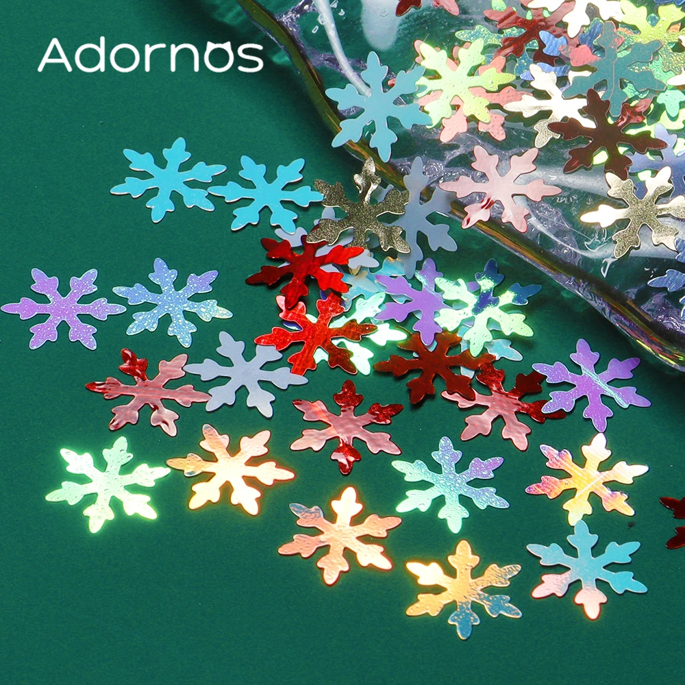 Flocon de neige de noël paillettes Nail Art décorations accessoires mélangés flocons de neige colorés ongles flocons Style de noël conception d'ongles