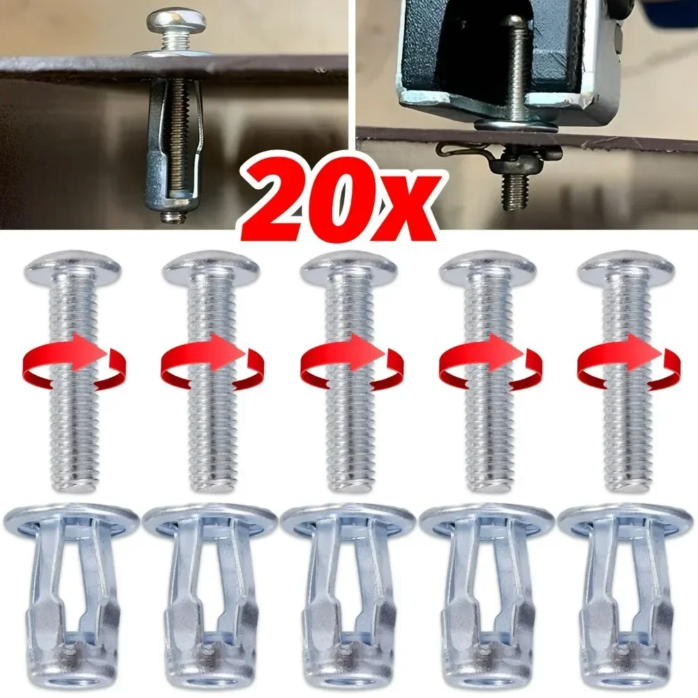 4-20pcs Car License Plate Fastener Kit M4/ M5/ M6 /M8 Expansion Nuts Bolts Set Universal Carbon Steel Petal Nut Screws Hardware