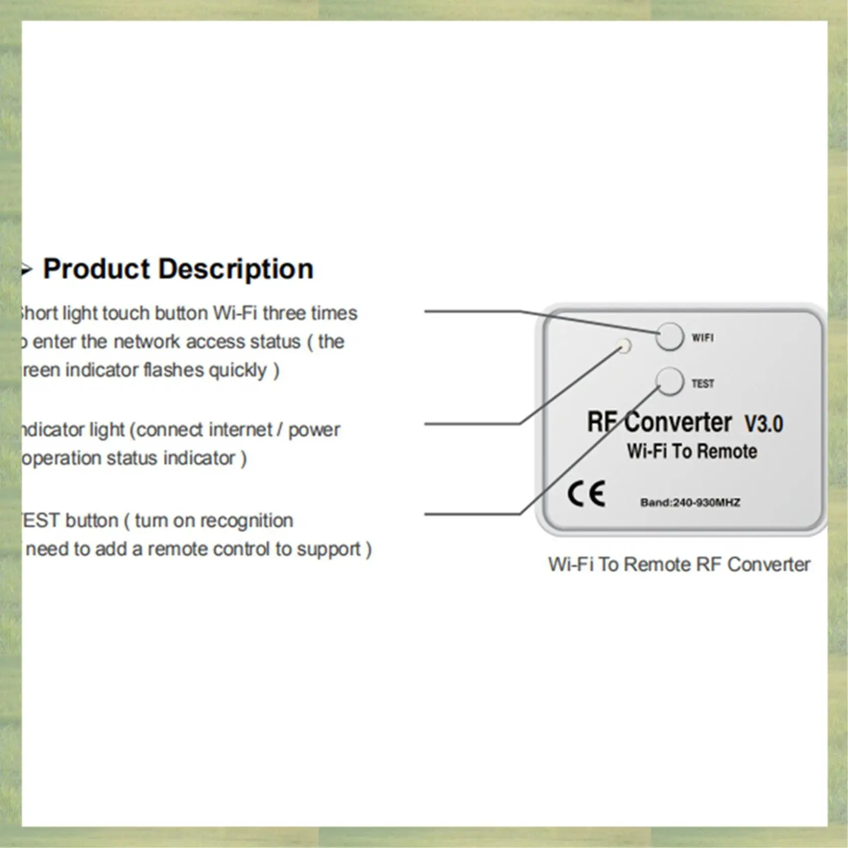 

N15R-3X Universal Wireless Wifi To RF Converter Phone Instead Remote Control 240-930Mhz For Smart Home