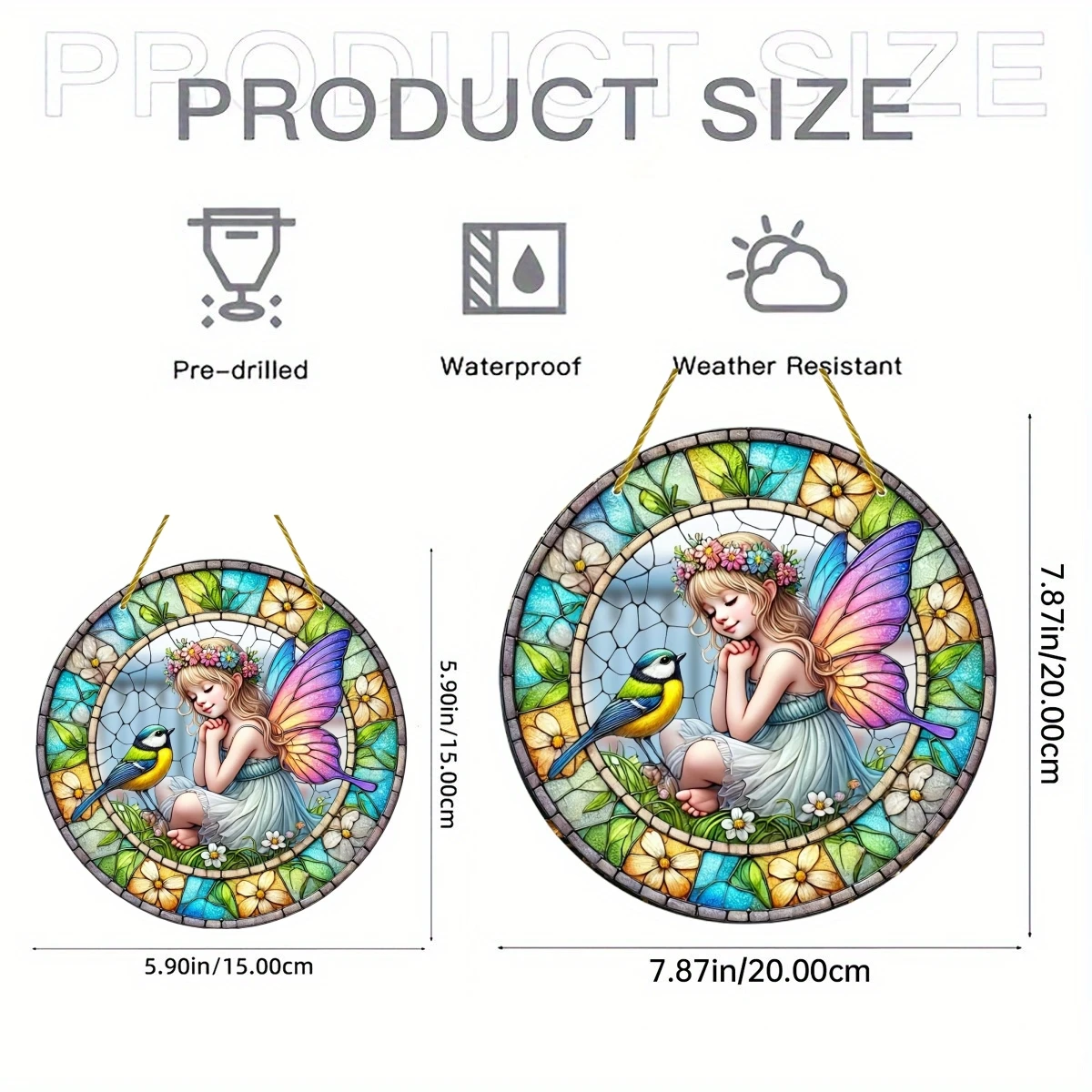 Enchanting Elf Fairy Acrylic Sun Catcher Window Door Display, Seasonal Summer Decor - for Home, Bar, for Daily Christmas Decor