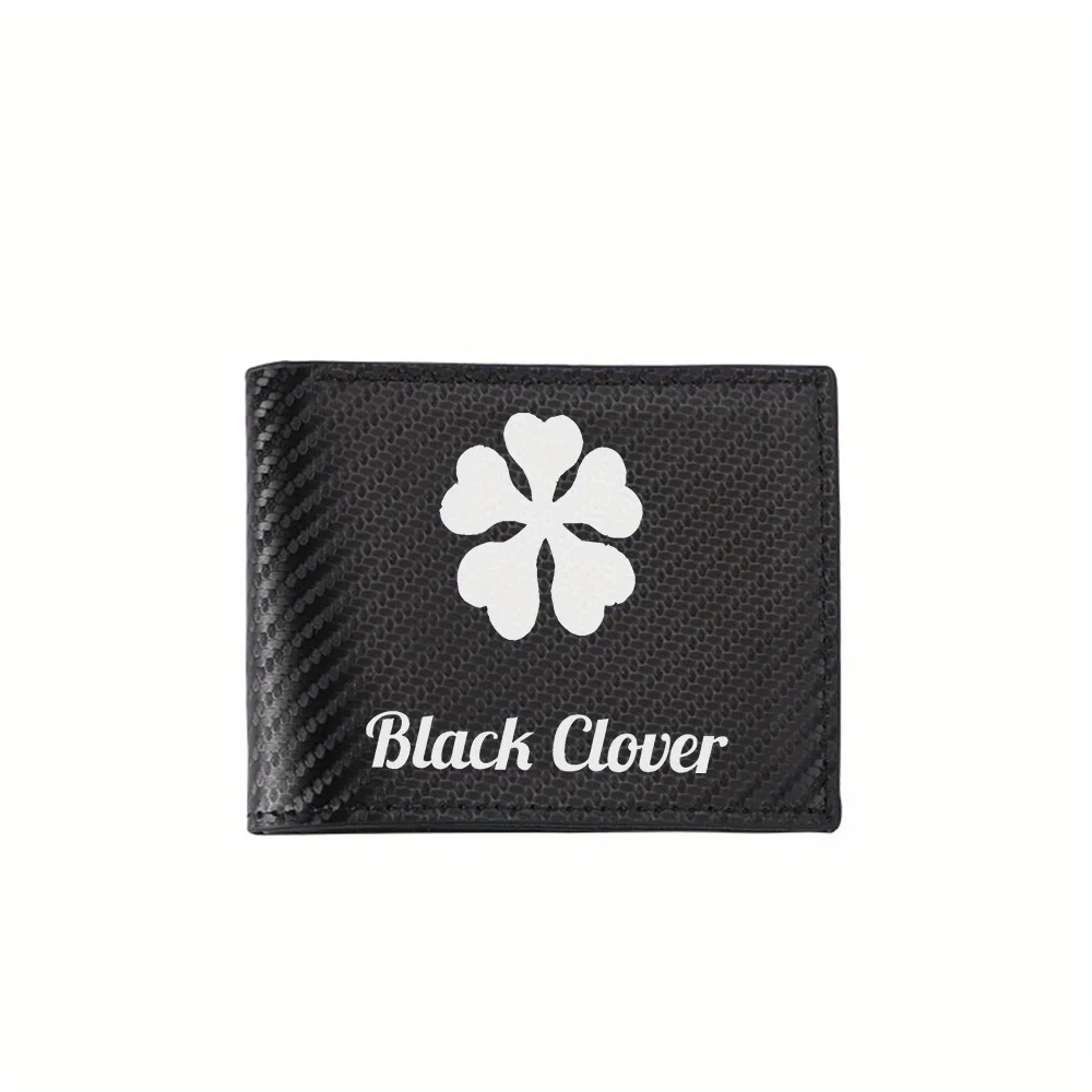 White five-leaf clover,text below. Men's Wallets Simple Business Modern Stylish Printing Design Gifts For Father Boyfriend Chris