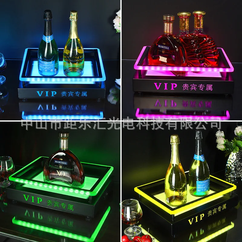 

Nightclub new led luminous wine seat KTV bar tray red display stand transfer device XO laser seat