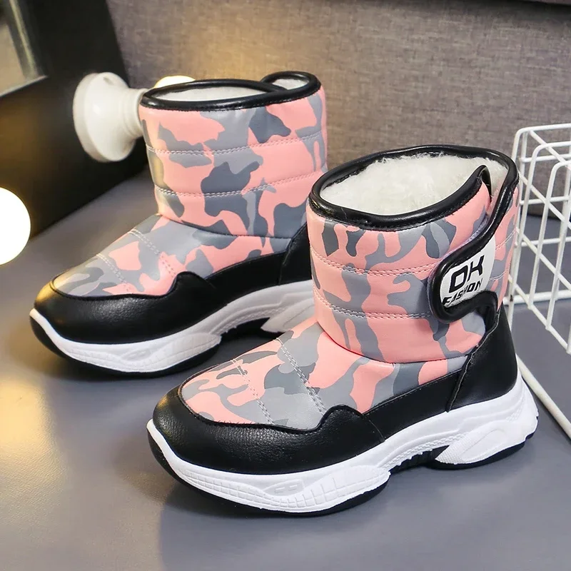 Children Snow Boots for Girls Boys 2024 Winter New Fashion Korean Style Versatile Soft Bottom Anti-slippery Casual Warm Shoes