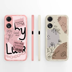 Case For OPPO A58 A78 5G Cute Love Heart Cartoon Style Matte Pattern Liquid Silicone Shell For OPPO A 58 A 78 4G Prevalent Funda