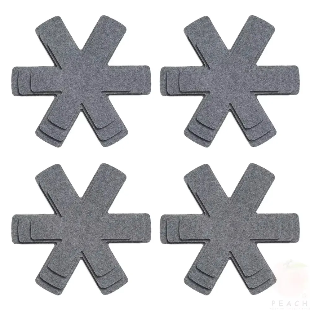 Grey Pot and Pan Protectors 5Pcs Pot Dividers Pad Non-woven Pans Separator Pads for Protecting Separators Pads Cookware