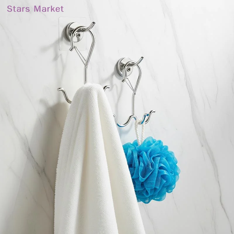 1/5/10Pcs Double Hooks, Heavy-duty Metal Hook With Safety Buckle, Used For Hanging Kitchen Utensils, Clothes, Towels, Shoes