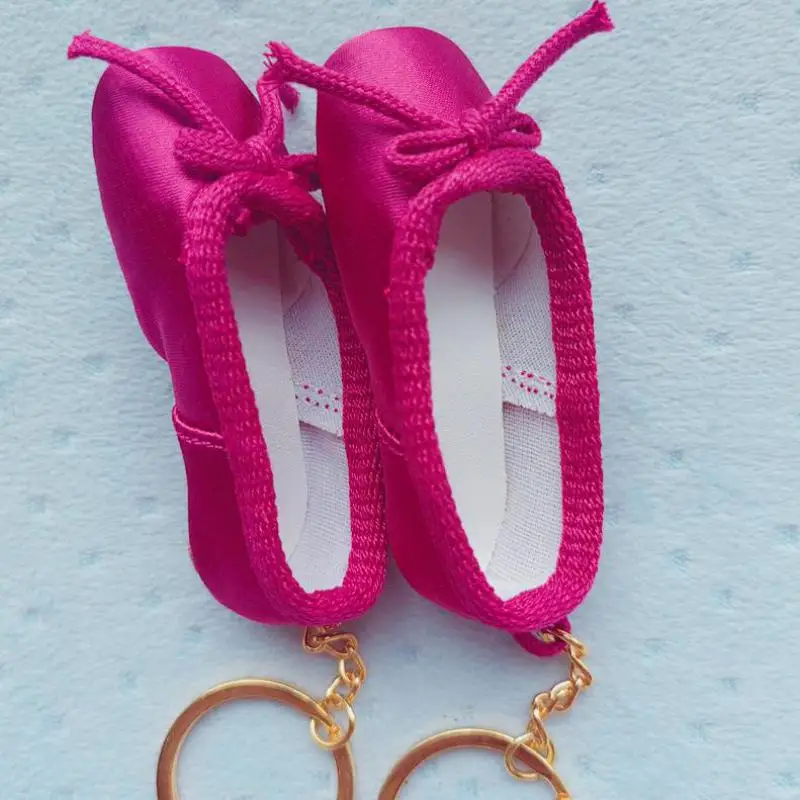 Handmade Mini Satin Pointe Shoes Keyring Ballet Shoe Keychain Ballet Accessories Ballet Charm Chain Bag Pendant Christmas Gift