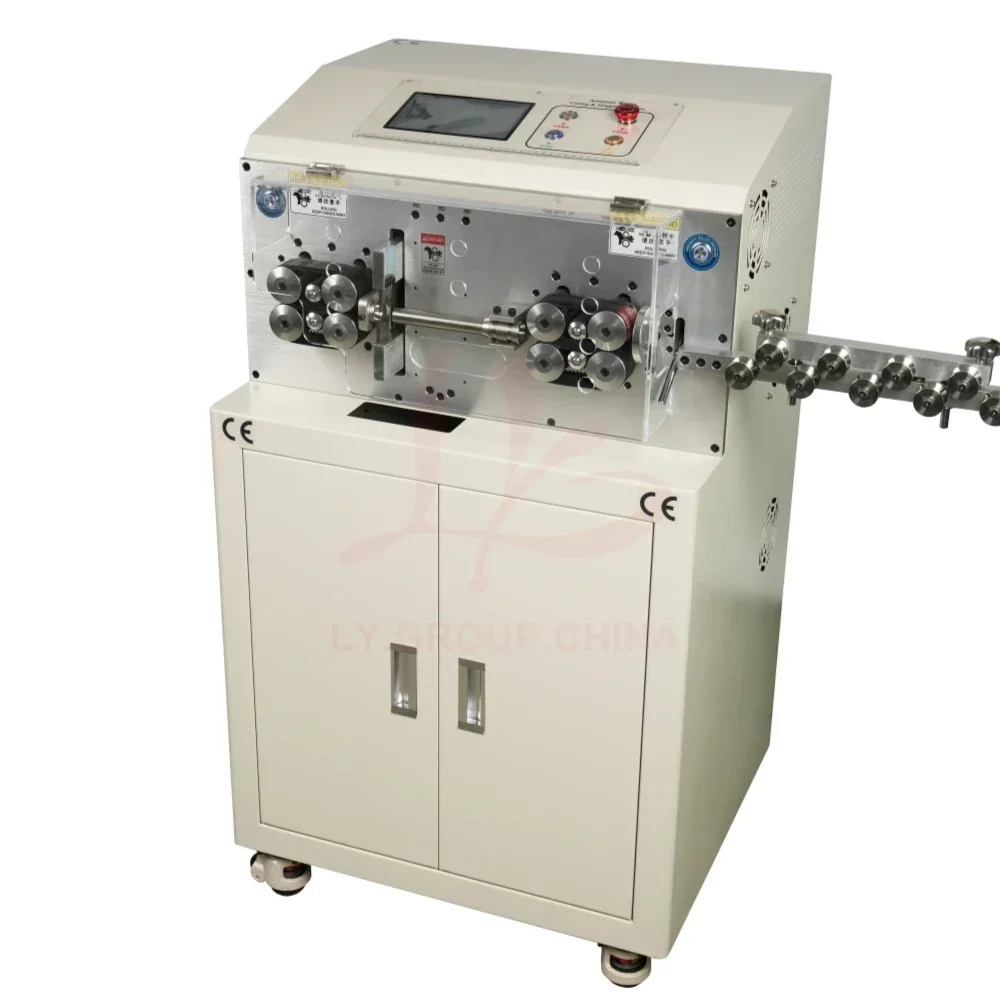 SWT-608-MAX2-S95 3000W 220V 110V Servo Motor Lifting Conduit Touch Screen Control 8 Wheels Peeling Stripping Cutting Machine