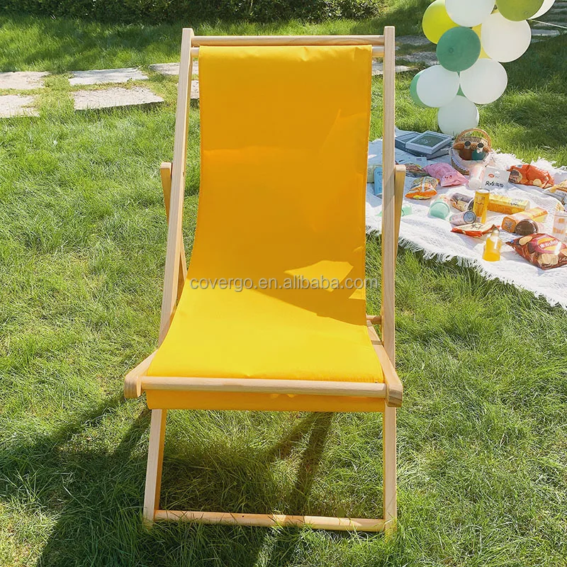 

Wholesale Folding Wood Beach Chair Custom Portable Foldable Beach Chairs Deck Chairs With Custom Logo