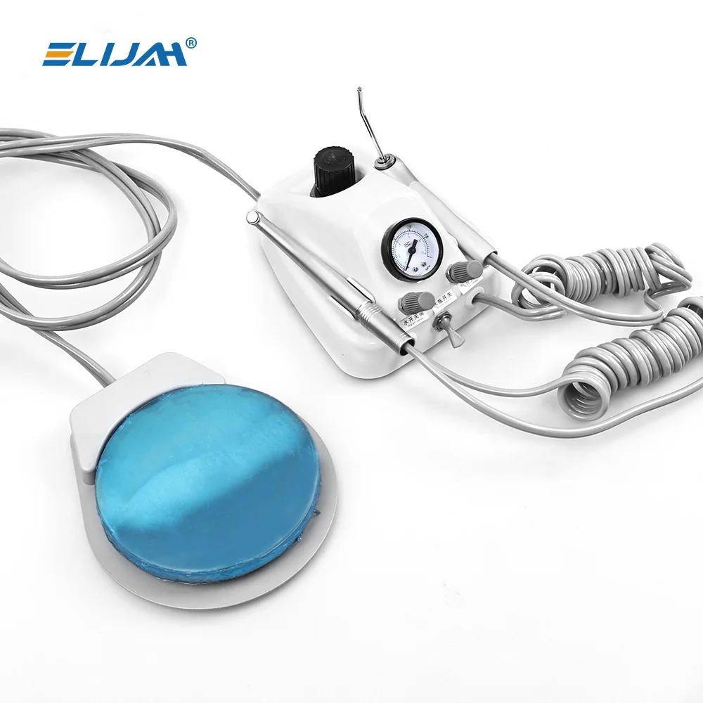 Portable Dental Turbine Unit Work with Air Compressor 3 Way Syringe 2/4 Holes Handpiece Tubes Teeth Whitening Dentistry Tools