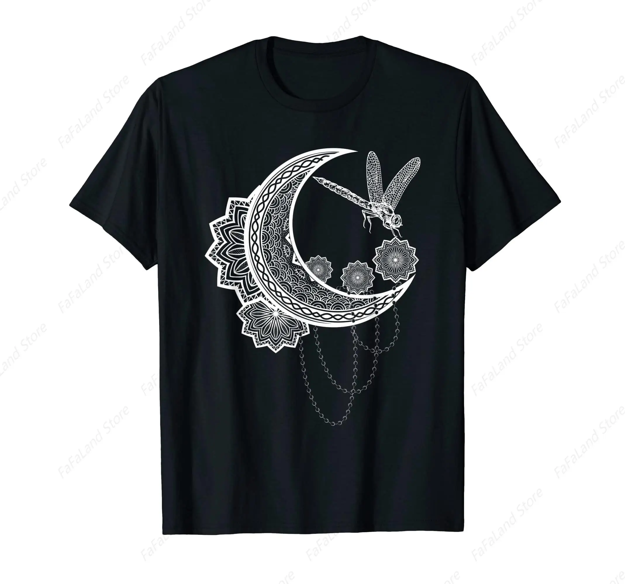 Dragonfly Luna Dreamcatcher Astrology Boho Crescent Moon T-Shirt for Men Women Cotton Summer Top Tee