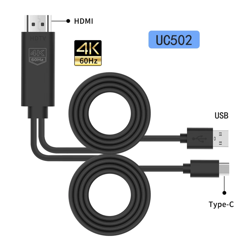 Urządzenie do lustrzania ekranu do telewizora Kabel typu c na HDMI z tym samym ekranem Konwerter typu c do wyświetlania telefonu Macbook Projektor