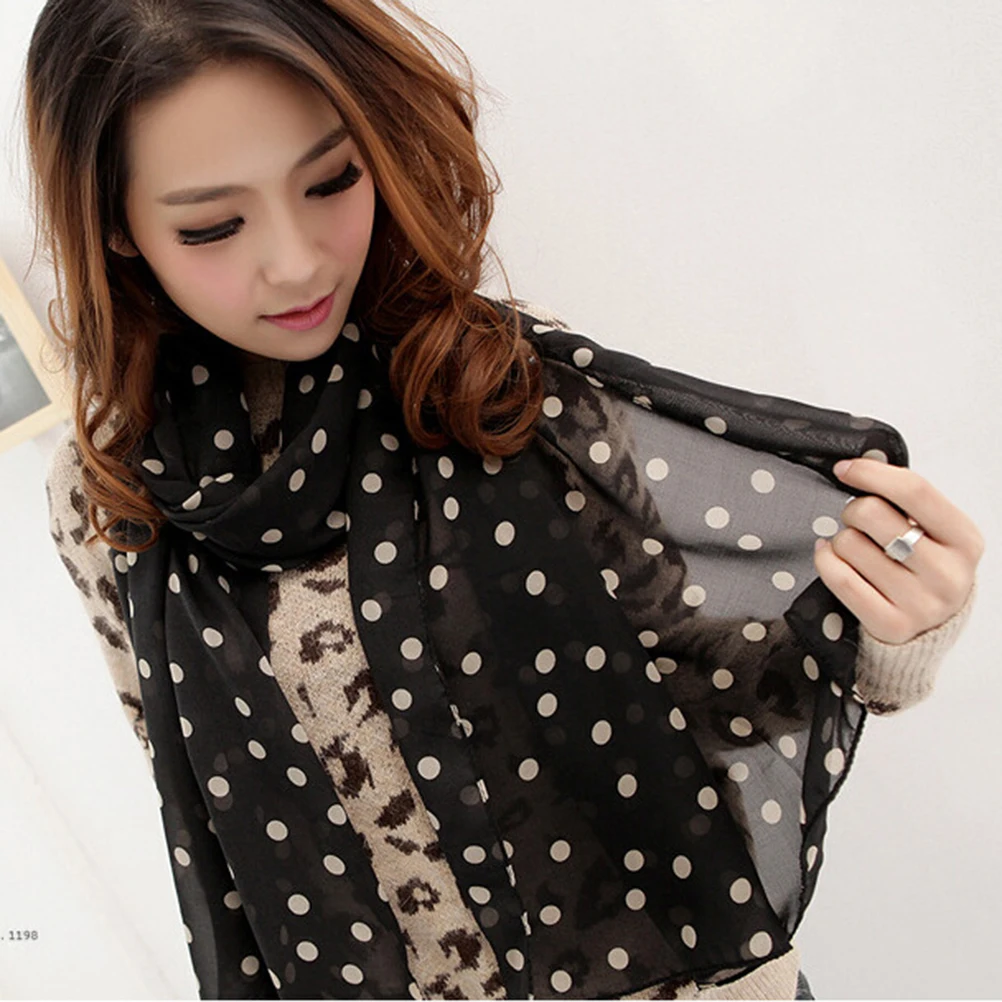 

Chiffon Scarf Lightweight Dots Summer Sunscreen Neck Wraps Warm Autumn Sunscreen Scarves Winter Accessories