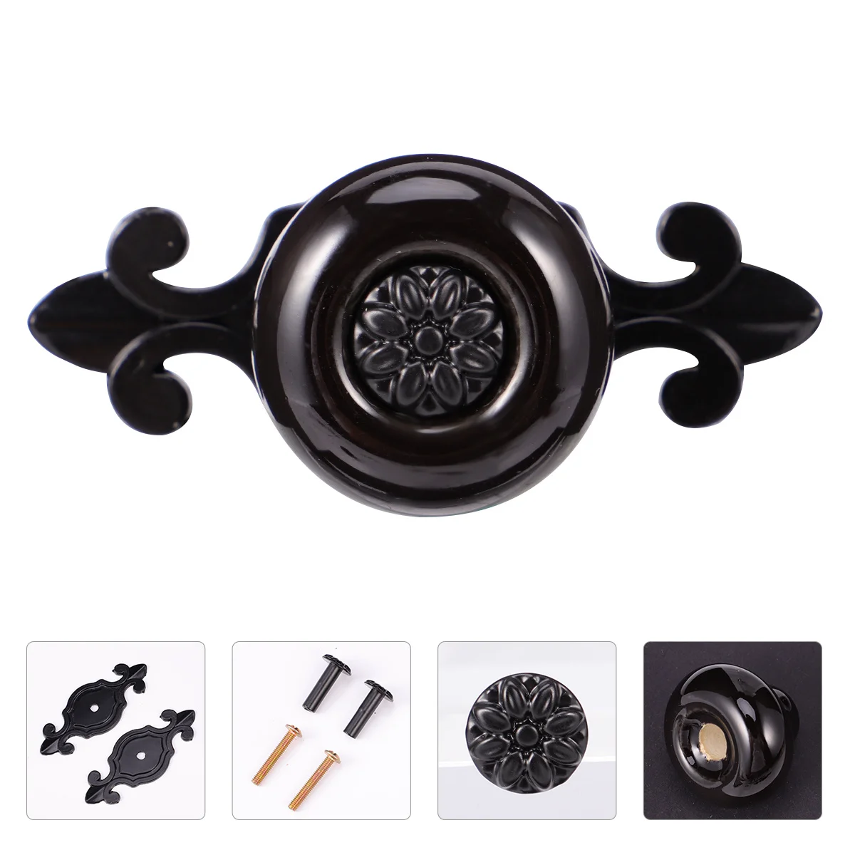 

2 Pcs Retro Cabinet Knobs Wardrobe Handles Furniture Drawer Vintage Bronze Black Pulls