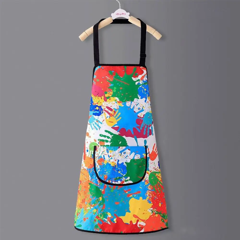 Children Painting Apron Art Students Painting Clothes Waterproof Kitchen Kindergarten Doodle Bib Easy Clean Polyester Apron