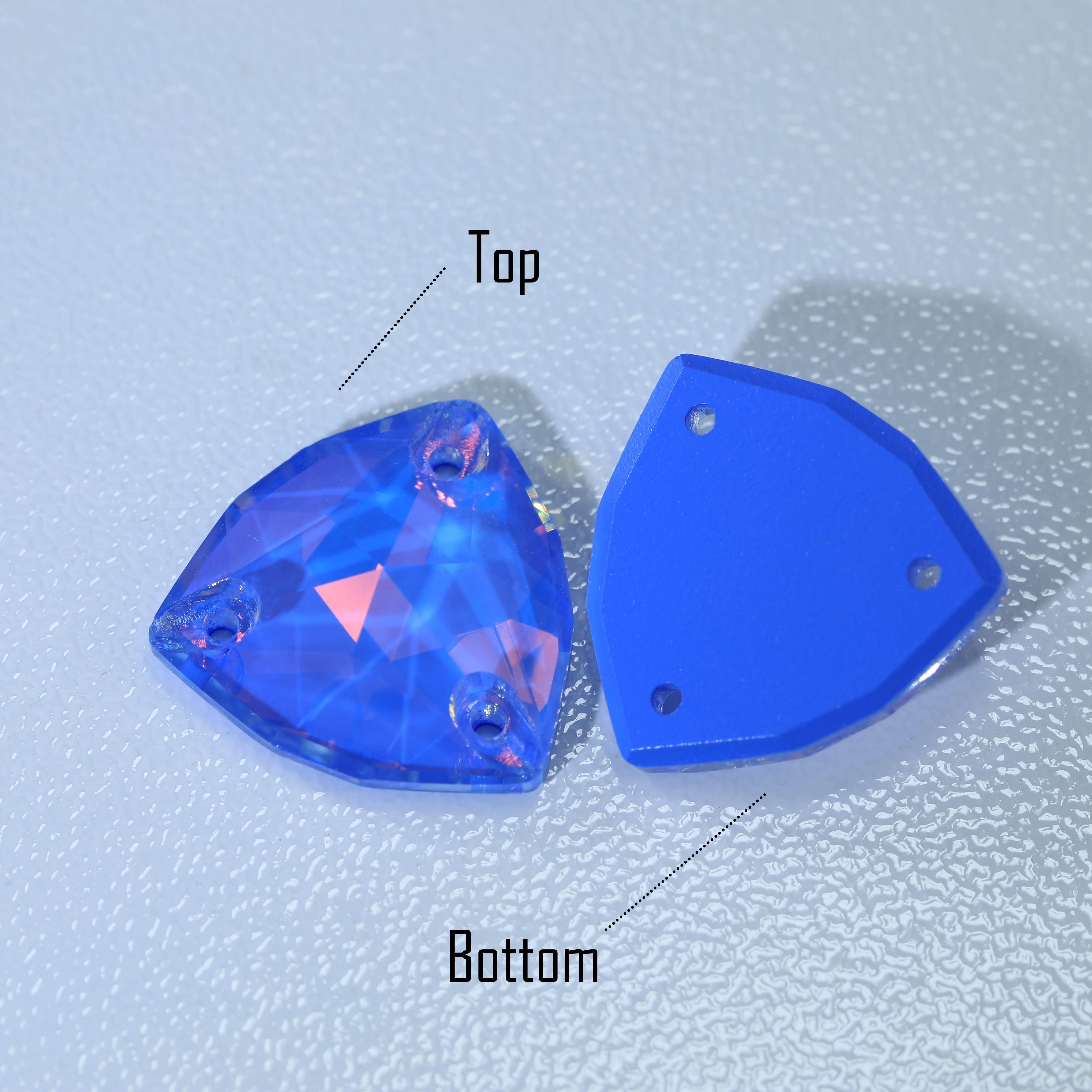 Strassstein Trilliant zum Aufnähen, Kristall-Lack-Effekt, AM Top-Qualität, funkelnde, ausgefallene Glas-Strasssteine mit flacher Rückseite zum Nähen. – Detail 5