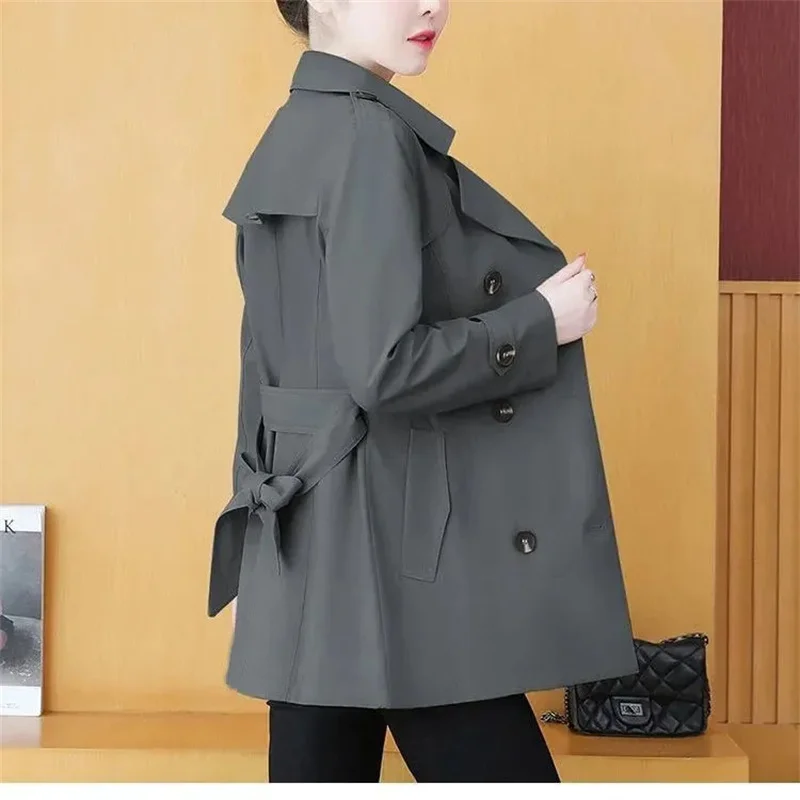 Women's  Jacket Casual Trench Coat Midi Length Windbreaker Female Outerwear for Spring Autumn Big Size Overcoat