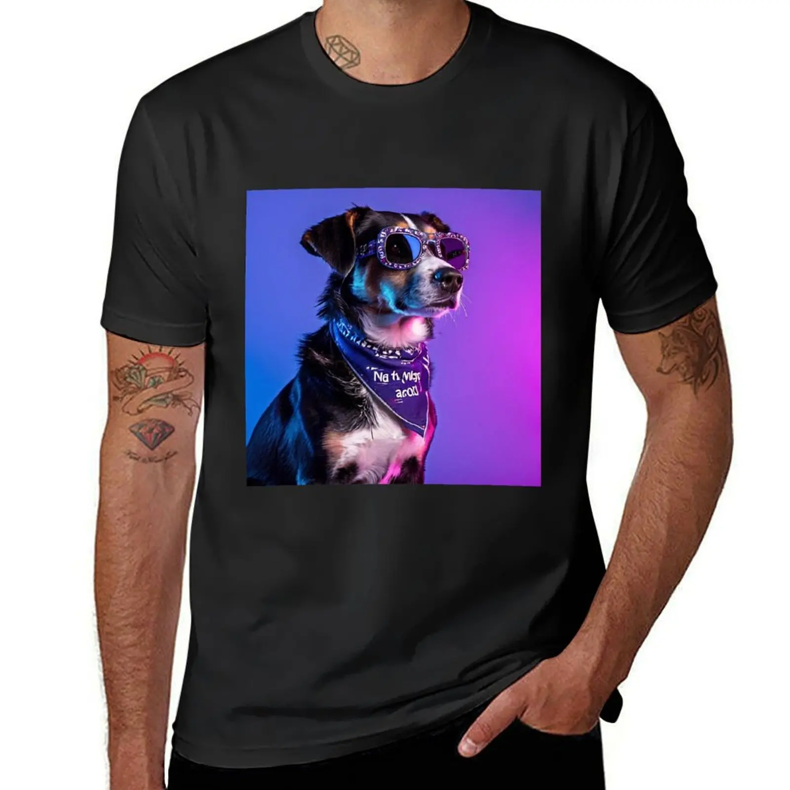 

A dog wearing a bandana T-Shirt tops Aesthetic clothing t shirts for men pack