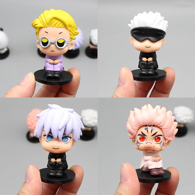 8pcs Jujutsu Kaisen Mini Figures Satoru Gojo Figure Action Geto Suguru Figurine Q Version Anime Model PVC Collection Statue Toy