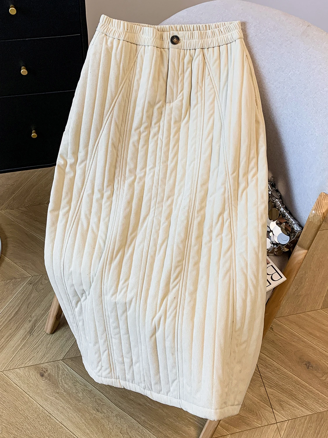 

Хлопковая фланелевая юбка трапециевидной формы в стиле ретро, женская зимняя свободная тонкая эластичная талия, бархатная высокая талия, теплая повседневная юбка