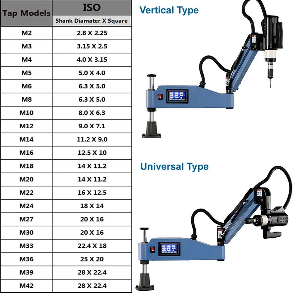 M3-M36 220V CNC Universal Type Servo Electric Tapping Machine Electric Tapper Threading Tool Steel Aluminum Power Drilling