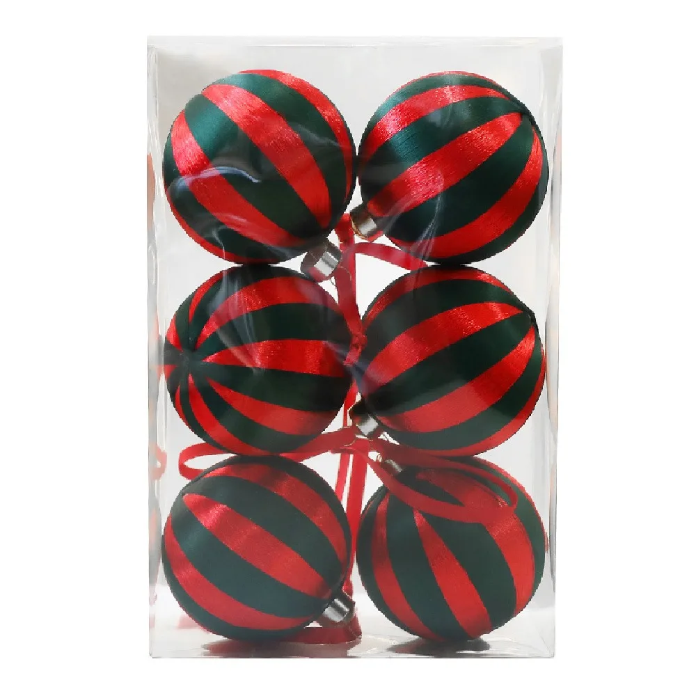

6Pcs Creative Christmas Ball Ornaments Elegant Shatterproof Christmas Tree Hanging Pendant 8cm Reusable