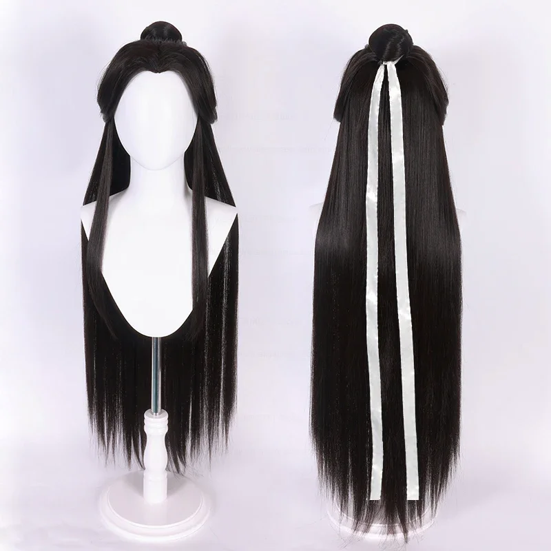 

Anime Heaven Official's Blessing 100CM Long Black Straight Xie Lian Cosplay Wig Black Hair Tian Guan Ci Fu Hanfu Wigs