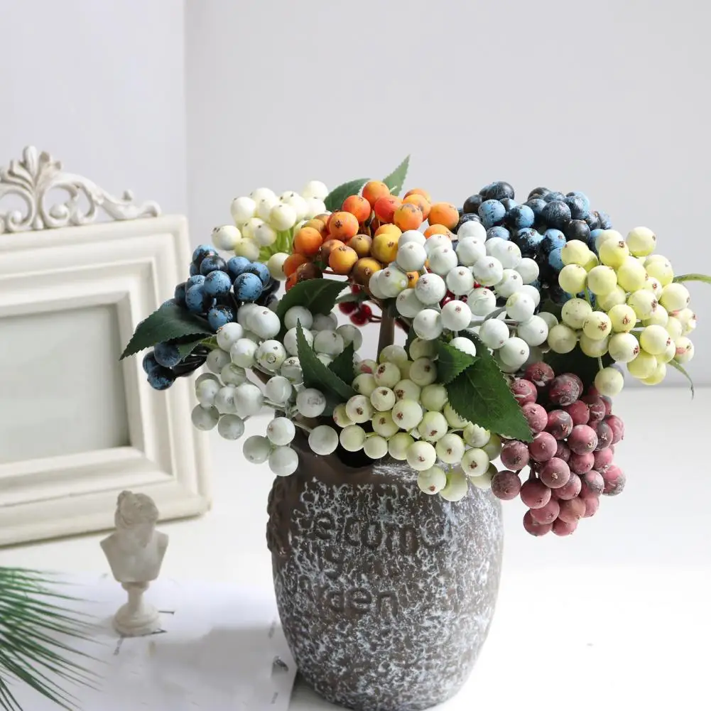 Home Decor Berry Branch Artificial Berry Stem 10 Inch Artificial Berry Picks Faux Blue Orange Berries Stem Rustic Farmhouse Fake