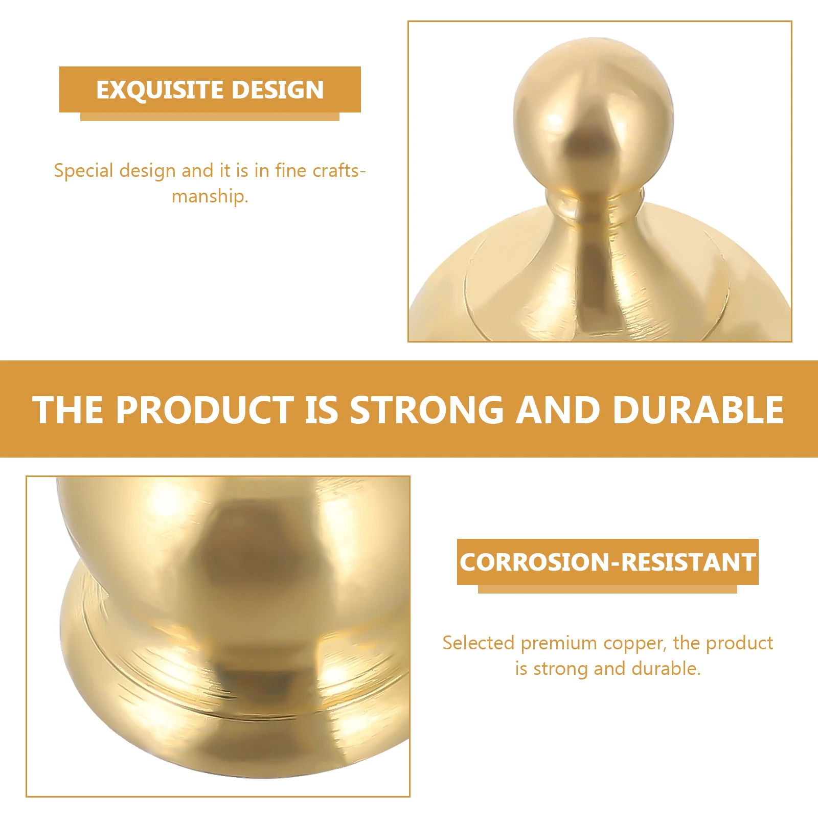 

2pcs Copper Cow Horn Decorative Head Lamp Screw Knob Cap Finials Crown Nut Topper Bedroom Living Room Study Corridor Table