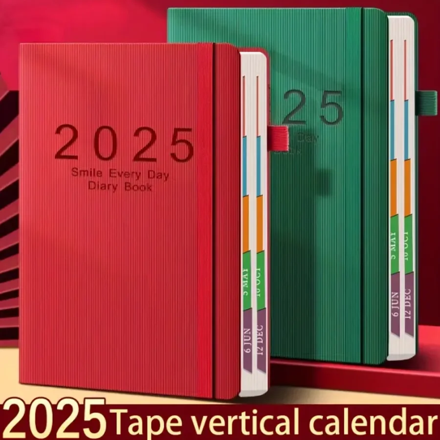 2025 New Plan: 400 page Calendar Log, Self discipline Check in Time Management, One page per day, 365 day Plan Office