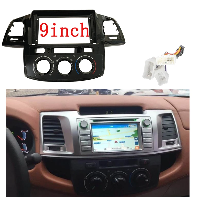 9Inch android Car Radio Fascia For Toyota Hilux Vigo 2009-2015 M/C MP5 Player Casing Frame Head Unit Stereo Dash Cover with wire