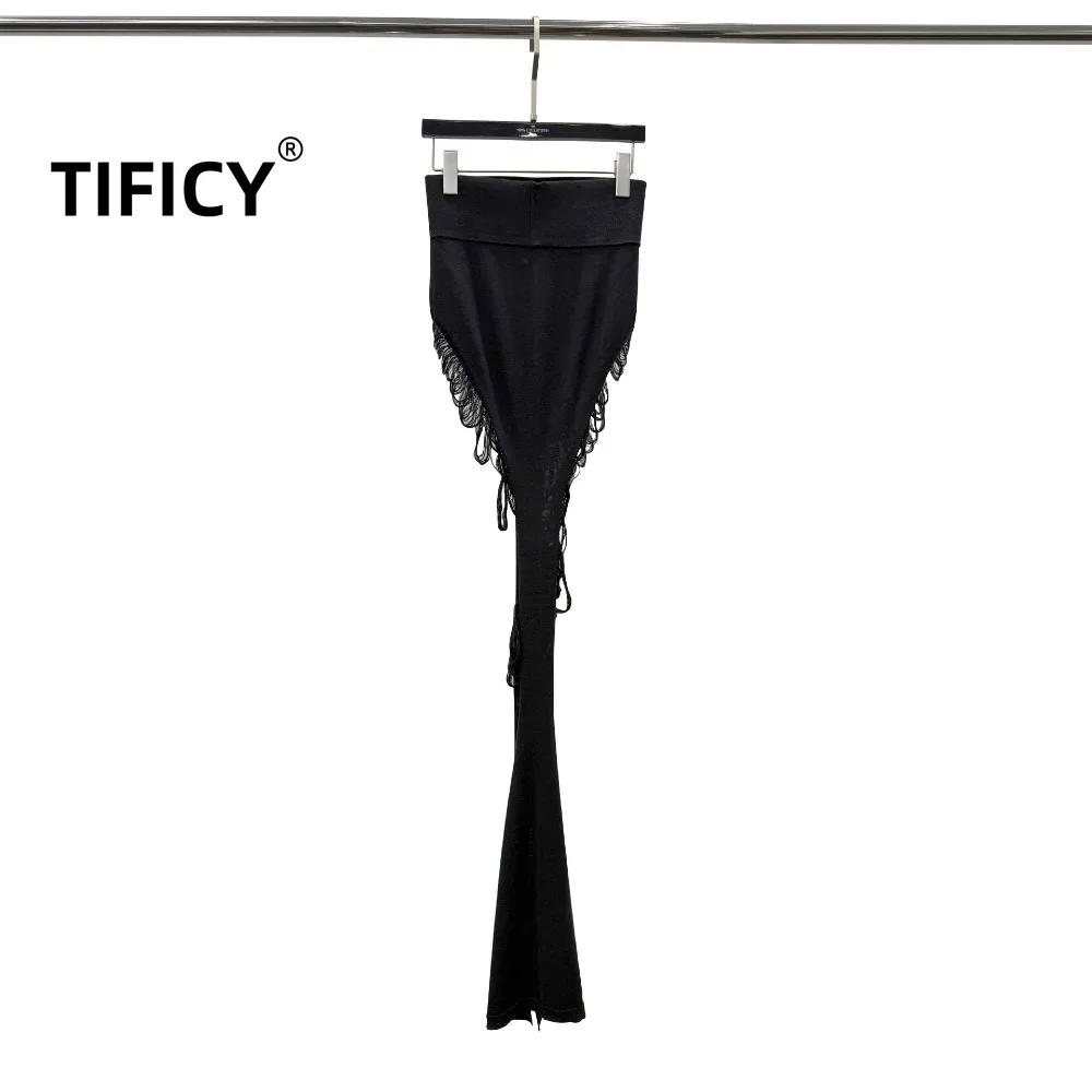 

High Street Dark Ro Wind Piercing Long Skirts Women's Independently Designed Slimming and Hip Hugging Street Style Skirt