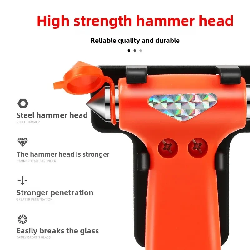 Safety Hammer Car Escape Hammer Window Breaker Multifunctional Vehicle Life-saving Hammer Self-rescue Tool with Fixed Bracket