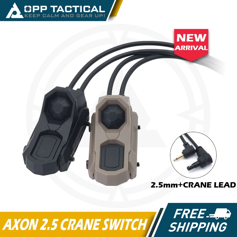 

AXON SWITCHES Tactical Dual Pressure Switch CRANE/2.5 Plug Button Fit Mlol Keymod 20mm Picatinny Rail M300 PEQ