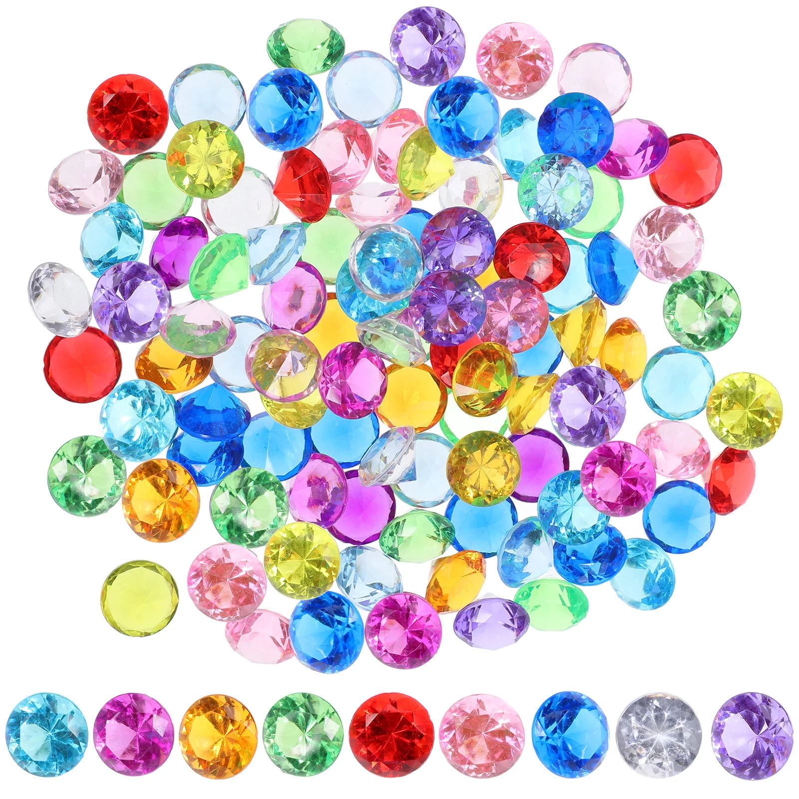 

100pcs 20MM Colorful Acrylic Crystal Diamond Jewels Gems Simulation Diamond Crystals Treasure Gems Decoration (Mixed Color)