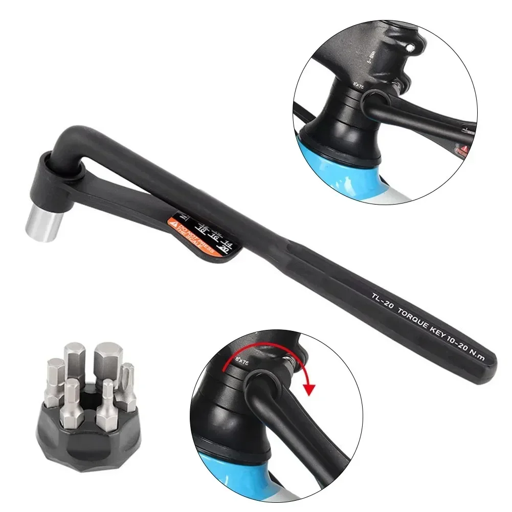 

Bicycle Portable Torque Wrench Inner Hexagon Set 10-20NM High-Precision Torque Tool Set Portable Small MTB Bike Repair Tool Kit
