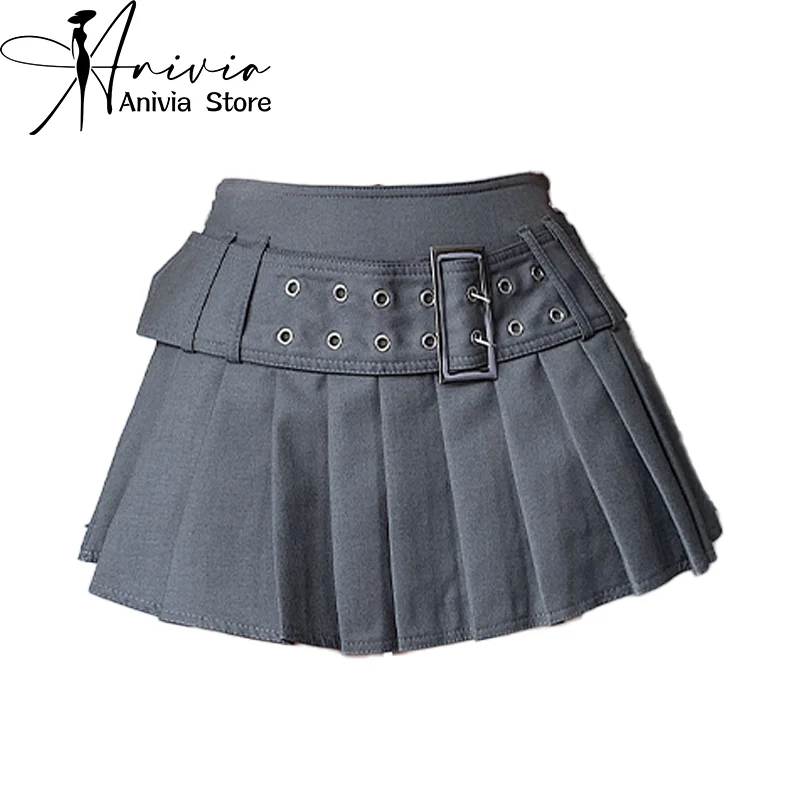 Women's A-Line Pleated Skirt Y2k Mini Skirts Harajuku Vintage 90s Aesthetic Preppy Style Skirt 2000s Fashion Clothes Summer 2024