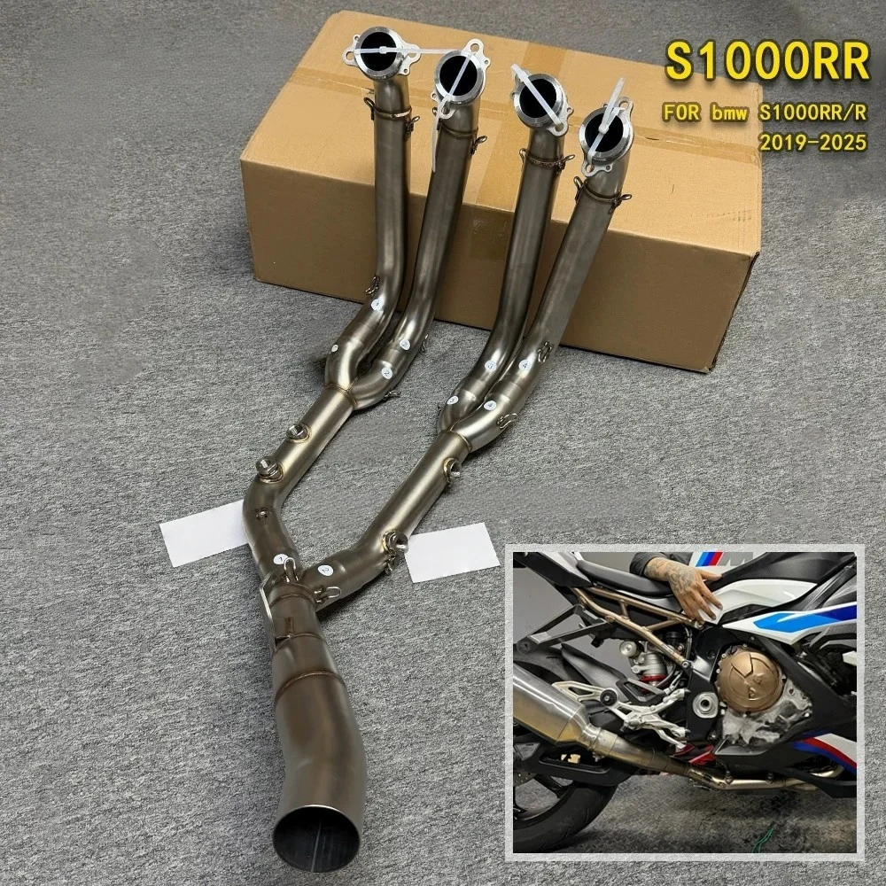 For BMW S 1000 RR FST 19-25 years: Replacing the middle section of the stainless steel exhaust pipe for accessories