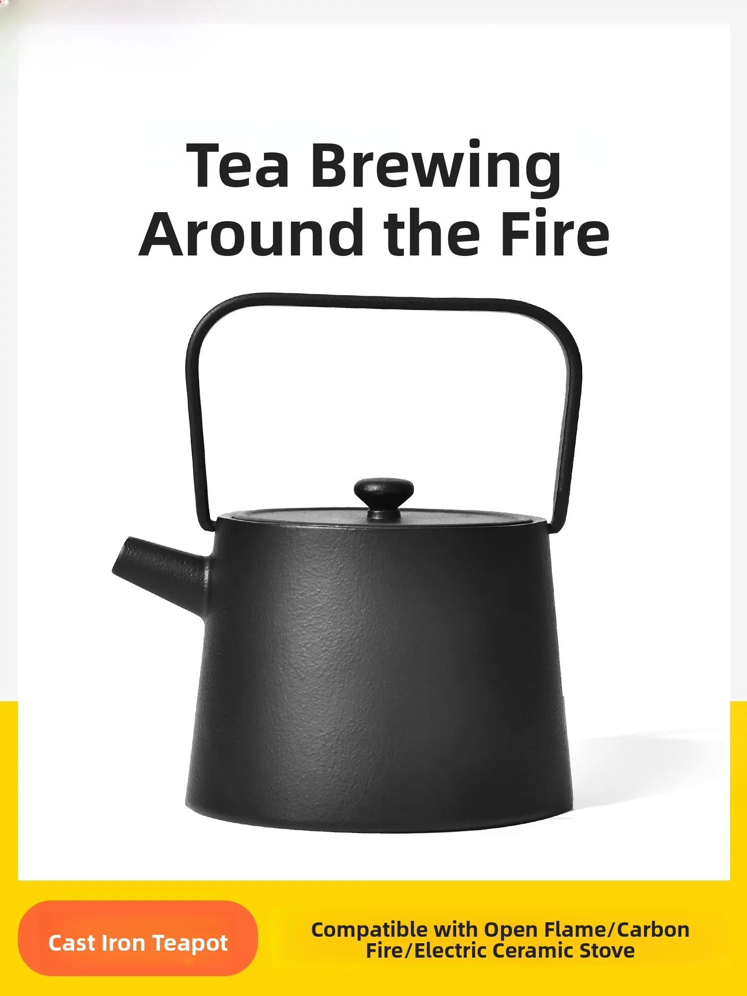 

Оригинальный чугунный чайный набор для использования в помещении, на открытом огне, на газовой плите, посуда для заваривания чая, для кемпинга и путешествий на природе