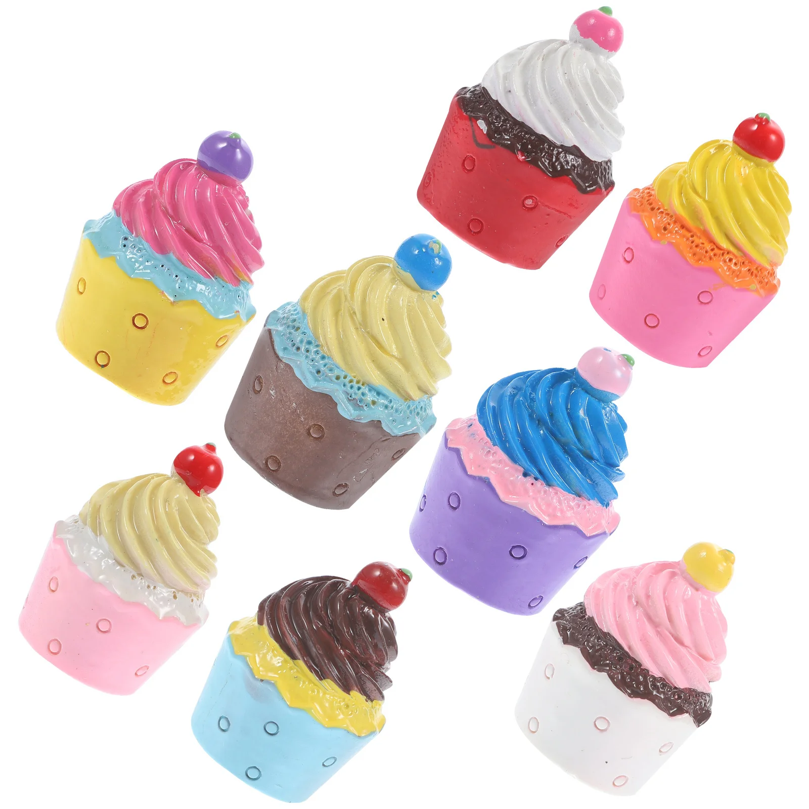 8 Uds. De llavero de pastel de simulación, adornos artesanales de resina, accesorios decorativos DIY para pinzas para el cabello, marcos de fotos de regalo
